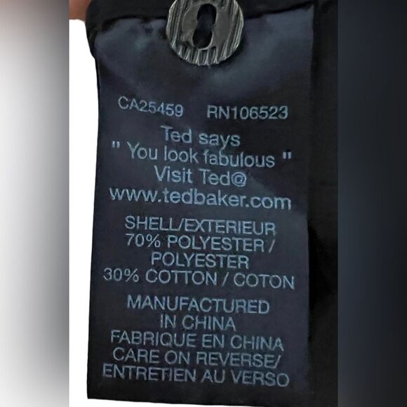 Ted Baker London Puff Sleeve Mini dress Black Whimsy Pintuck Front Size 4 US 10 - Picture 7 of 7